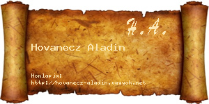 Hovanecz Aladin névjegykártya